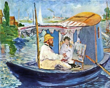  Studio Kunst - Monet in seinem Studio Boot 2 Eduard Manet
